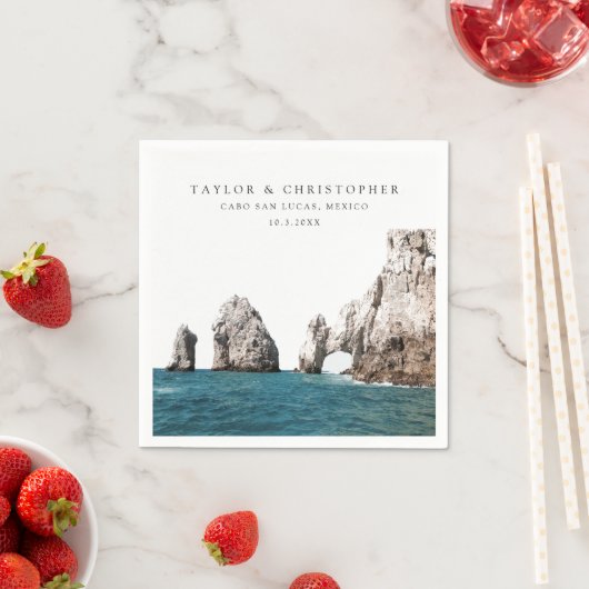 カボ結婚のメキシコカスタムフォトカクテルナプキンス スタンダードカクテルナプキン (インサイチュ)