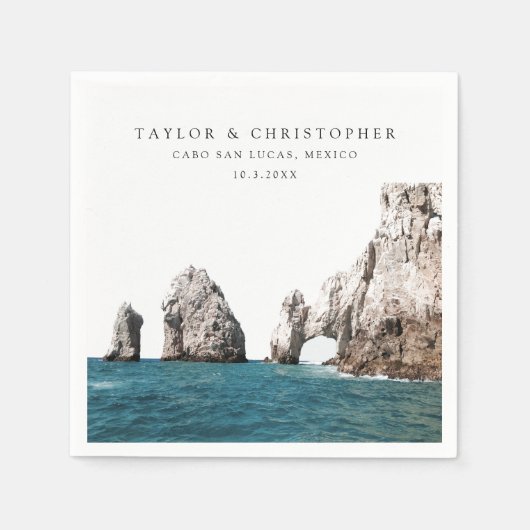 カボ結婚のメキシコカスタムフォトカクテルナプキンス スタンダードカクテルナプキン (正面)