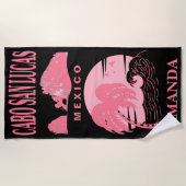 カボ・サン・ルーカスでの独身最後の女祭り オーダーメイドバケーション ビーチタオル (正面)