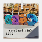 カボ・サン・ルーカスの看板 ガラスオーナメント (裏面)