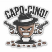 カポチーノ!二丁拳銃のコーヒーギャングスター シール (正面)