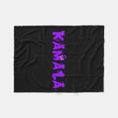 カマおもしろいラキャットレディーカマラハリス社長2024 フリースブランケット (正面(横))