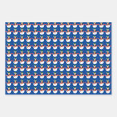 カマおもしろいラハリス雪だるまカスタム顔写真クリスマス ラッピングペーパーシート (正面3)