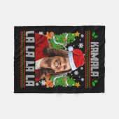 カマおもしろいラハリス2024クリスマスコンマLa Men Wo フリースブランケット (正面(横))