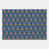 カマおもしろいラハリス2024グリーンクリスマス ラッピングペーパーシート (正面2)