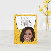 カマおもしろいラ新年：申し訳ございま話せん カード (黄色い花)