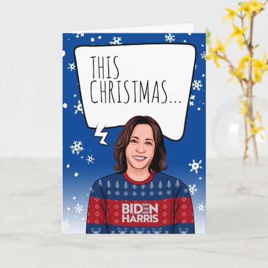 カマおもしろいラ・クリスマス：このクリスマスは歴史である カード (黄色い花)