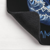 カマの青い猫の波 マウスパッド (コーナー)