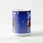 カマはっきりしたラハリスマイキャットレディ顔引用文へ コーヒーマグカップ (中央)