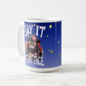 カマはっきりしたラハリスマイキャットレディ顔引用文へ コーヒーマグカップ (正面左)