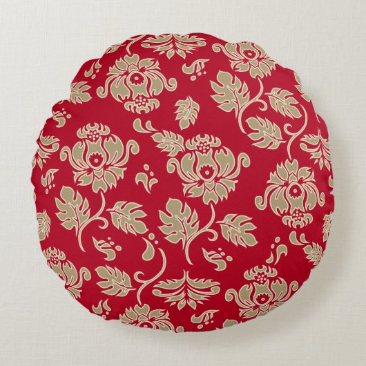 カマオールハワイトロピカルプロテアフローラリバーシブル ラウンドクッション (正面)