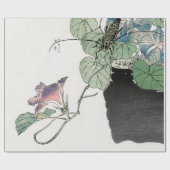 カマキリの包装紙が付いている日本のなプリント植物 ラッピングペーパー (フラット)