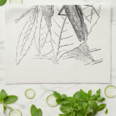 カマキリの昆虫のテンプレートを祈るヴィンテージ キッチンタオル (折り畳み)