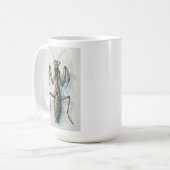 カマキリの水彩画 昆虫アート コーヒーマグカップ (正面左)