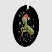 カマキリサンタ帽子の雪の結晶 クリスマス Xmas 雪 オーナメント (正面)