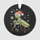 カマキリサンタ帽子の雪の結晶 クリスマス Xmas 雪 オーナメント (正面)
