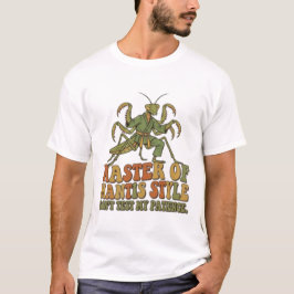 カマキリ流空手の達人 昆虫 おもしろい 武術 Tシャツ