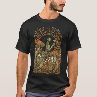 カマキリ祈りの女の子 Tシャツ