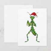 カマキリ クリスマス ホリデー 昆虫 虫 ノートカード (正面/裏面)