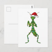カマキリ クリスマス ホリデー 昆虫 虫 ポストカード (正面/裏面)