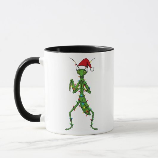 カマキリ クリスマス ホリデー 昆虫 虫 マグカップ (左)