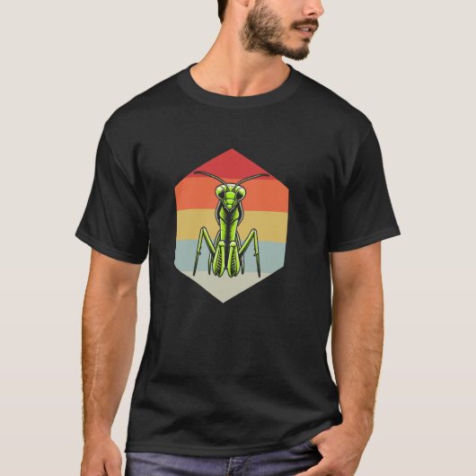 カマキリ 昆虫採集 虫捕り 昆虫学者 Tシャツ (正面)