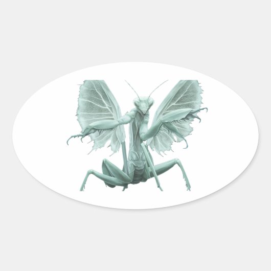 カマキリ 楕円形シール (正面)