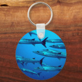 カマスの飛び込みの深海の海水熱帯波 キーホルダー (正面)