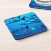 カマスの飛び込みの深海の海水熱帯波 コースター (左側)