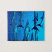 カマスの飛び込みの深海の海水熱帯波 ジグソーパズル (横)