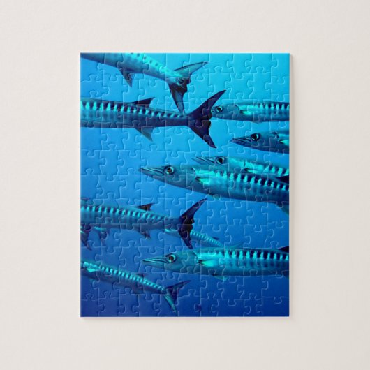 カマスの飛び込みの深海の海水熱帯波 ジグソーパズル (縦)