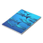 カマスの飛び込みの深海の海水熱帯波 ノートパッド (回転)