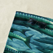 カマスの魚の迷彩柄 ビーチタオル (インサイチュ)