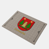 カマチコヒストリカルシールドon石畳 ドアマット (アングル)