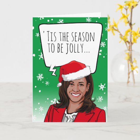 カマラおもしろいクリスマス：今季 カード (黄色い花)