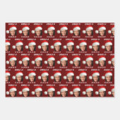 カマラおもしろいハリスサンタハットメリークリスマス ラッピングペーパーシート (正面)