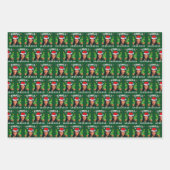 カマラおもしろいハリスピンククリスマス ラッピングペーパーシート (正面3)