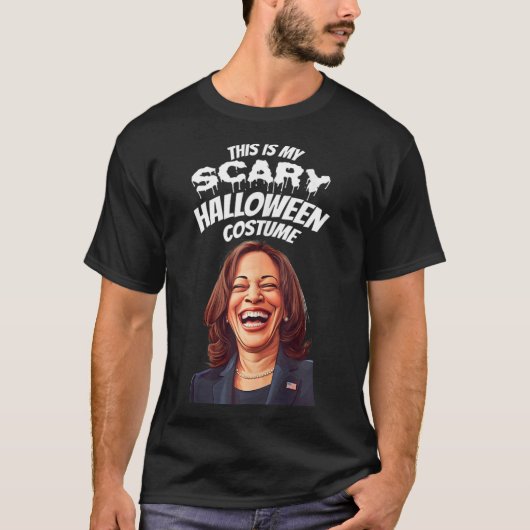 カマラおもしろいハリスホラーHalloween Gag社長 Tシャツ (正面)