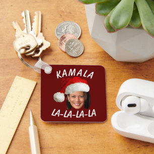 カマラおもしろいハリス顔サンタハットクリスマス キーホルダー