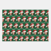 カマラおもしろいハリス顔サンタハットクリスマス ラッピングペーパーシート (正面2)