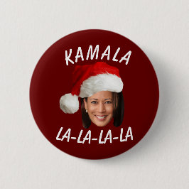 カマラおもしろいハリス顔サンタハットクリスマス 缶バッジ