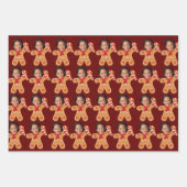 カマラおもしろいハリス顔フォトジンジャーパンクリスマス ラッピングペーパーシート (正面)