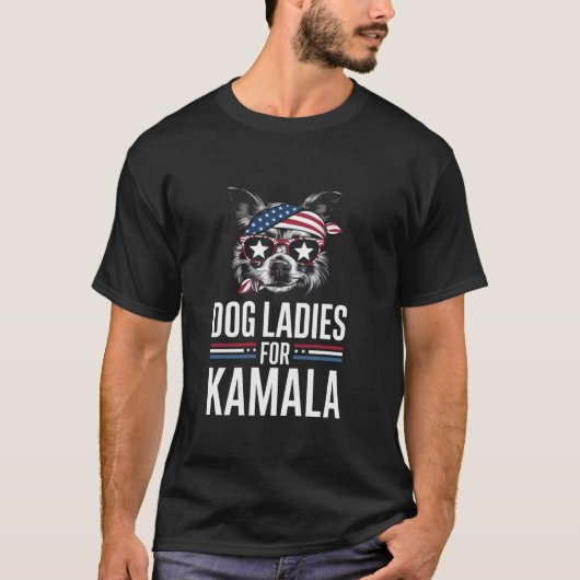カマラおもしろい犬のドッグレディース2024社長カム Tシャツ (正面)