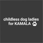 カマラおもしろい白犬の足のための子供のない犬の女性 シール (正面)