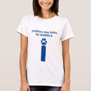 カマラおもしろい青い犬の足のための子供のない犬の女性 Tシャツ