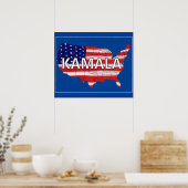 カマラとアメリカ国旗の色 ポスター (キッチン)