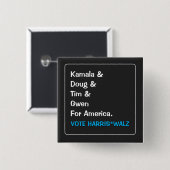 カマラとダグとティムとグウェンがアメリカのために 缶バッジ (正面&裏面)