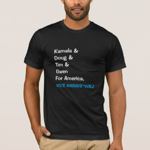 カマラとダグとティムとグウェンがアメリカのために Tシャツ
