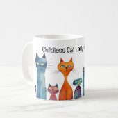 カマラにかわいい子どものいない猫レディ コーヒーマグカップ (正面左)