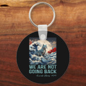 カマラのために可愛い青い猫の波が帰ってこない キーホルダー (正面)